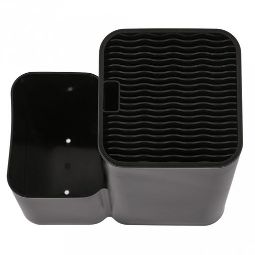 Подставка для ножей и столовых приборов пластмассовая 19х11х22,5см, черный (Россия)