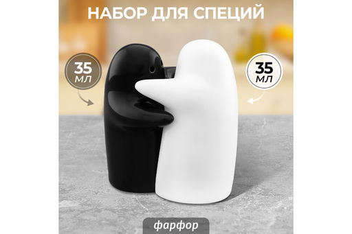 Набор д/специй 2 пр. 7,5*5*8 см Черно-белые - Elan gallery фото 6