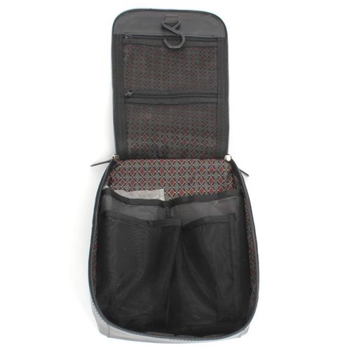 Сумка/Нессер дорож натуральная кожа Croco-722, 1отд, 6 карм, черный пулла-ап (254) 249922  фото 3