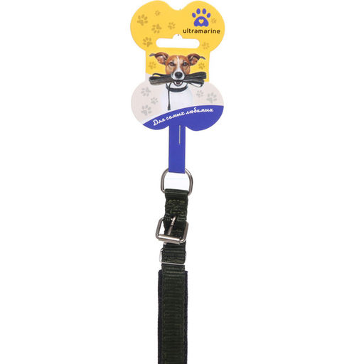 Цена за 6 шт. Ошейник для собак однотонный "ЗООЛЕНД БРО", цвет хаки, 1,5*43см (бирка)