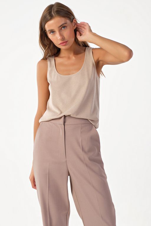 Топ трикотажный из вискозы белый - Fly фото 11