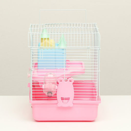 Клетка для грызунов Пижон с замком, 31 х 24 х 27 см, розовая  фото 2