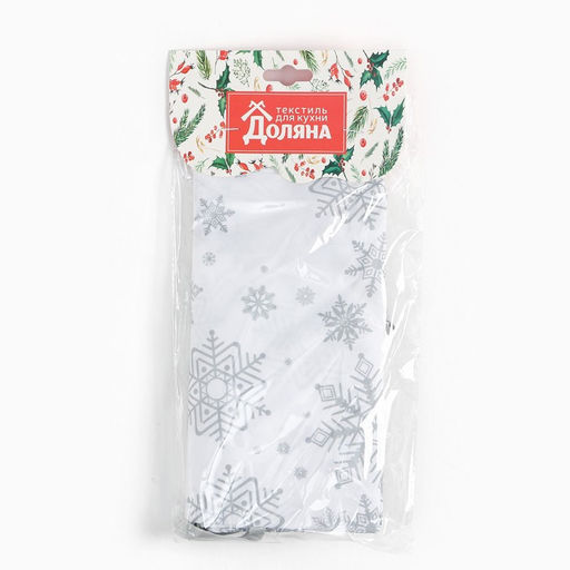 Фартук Доляна Снежинки серебро 70*80 см, 100% п/э  фото 7
