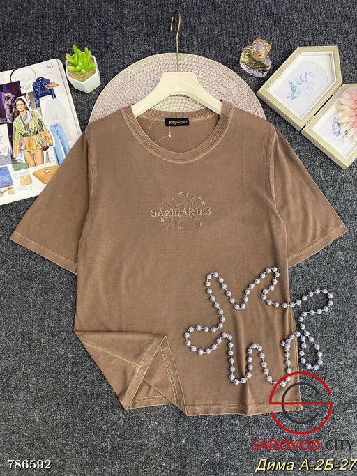 Женская однотонная футболка - Bruno фото 4