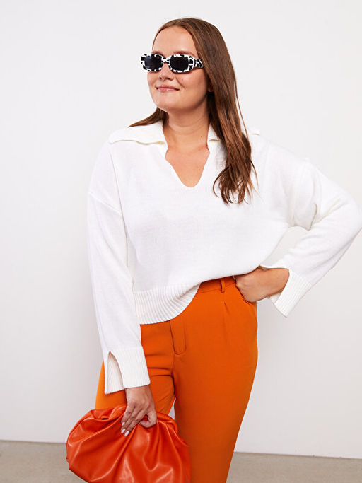 Polo Yaka Kad?n Triko Kazak