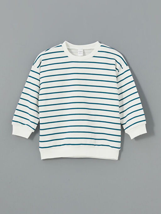 Bisiklet Yaka ?izgili Erkek ?ocuk Sweatshirt ve Pantolon 2li - Waikiki фото 2