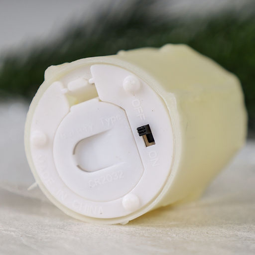 Свеча светодиодная подвижный фитиль 6х3,5 см / VFR-33 /уп 12/480/бежевая - Галеонтрейд фото 3