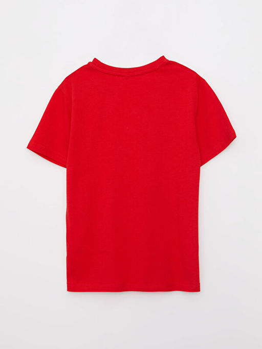 Bisiklet Yaka Bask?l? K?sa Kollu Pamuklu Erkek ?ocuk Ti??rt - Waikiki фото 2