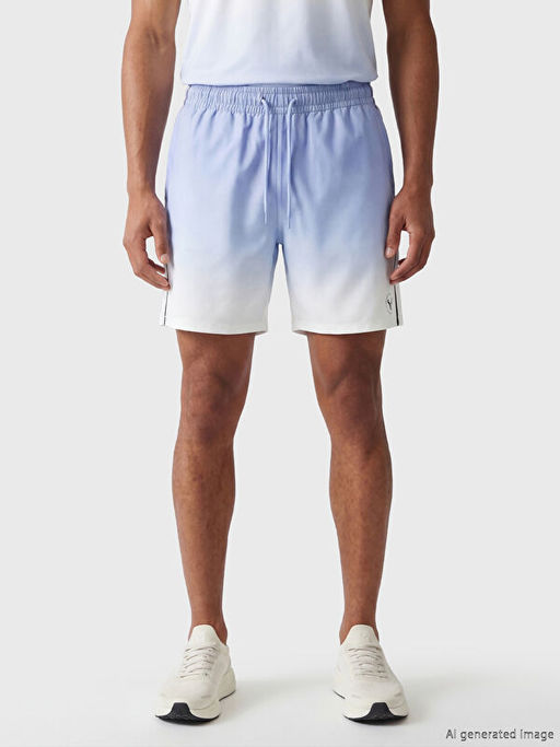 Regular Fit Beli Lastikli Bask?l? Erkek Spor ?ort