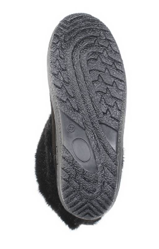 Унты женские на литой подошве. Черные. Мех норка черная. Короткие. - Roshva фото 7