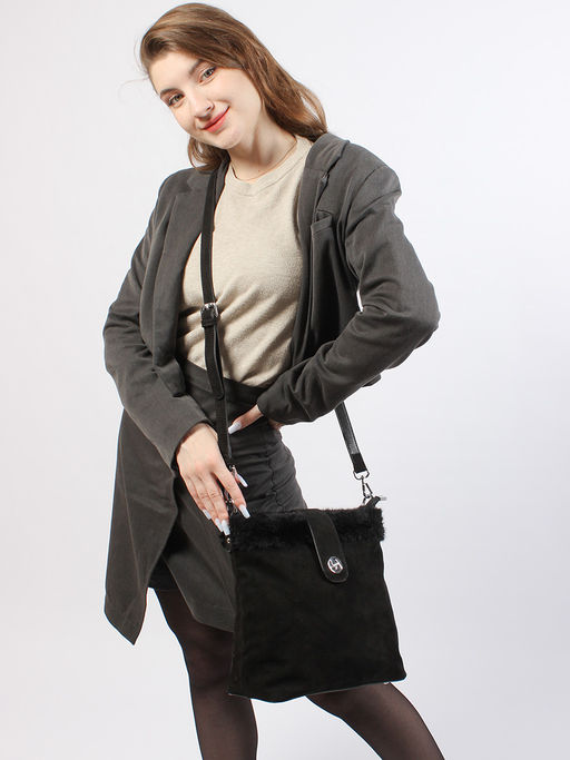 LACCOMA сумка P5681-1-черный эко кожа, искуственный мех полиэстер  фото 8