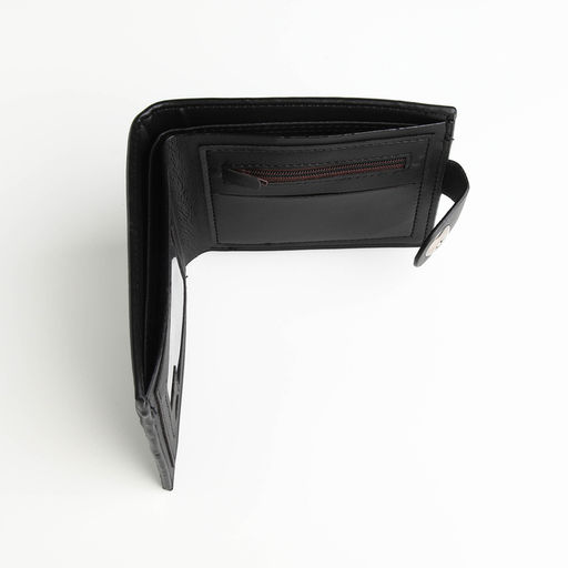 Портмоне мужское на магните, отдел для карт, монет, чёрное