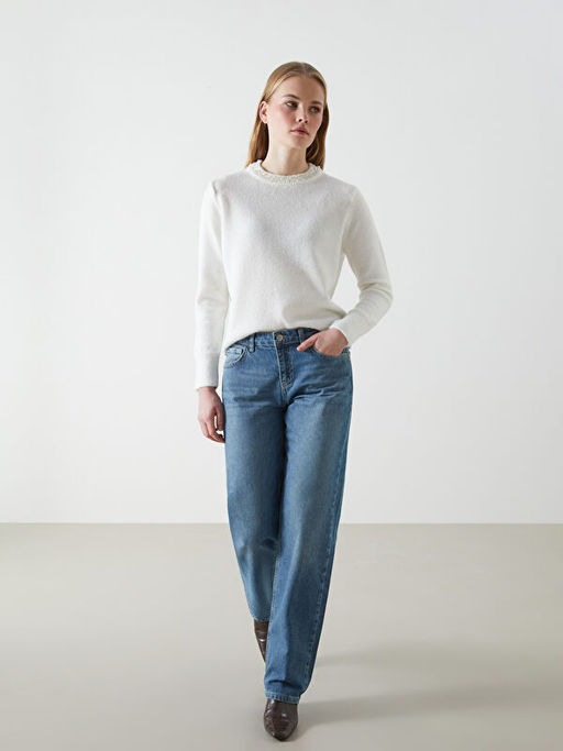 Straight Fit Kad?n Jean Pantolon
