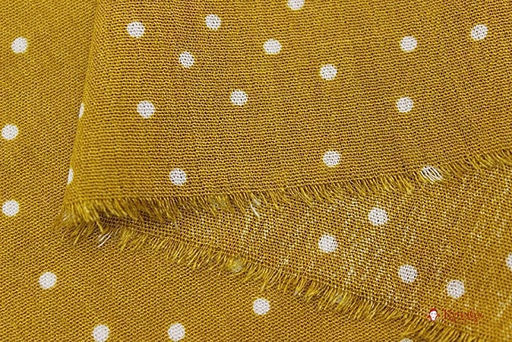 Креп-вискоза с эфф.жатости Россыпь мелкого гороха на темно-горчичном, СОРТ2, ш.1.42м, вискоза-100% - Купава фото 12