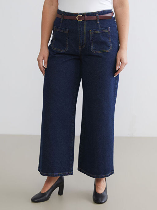 B?y?k Beden Wideleg Kad?n Jean Pantolon