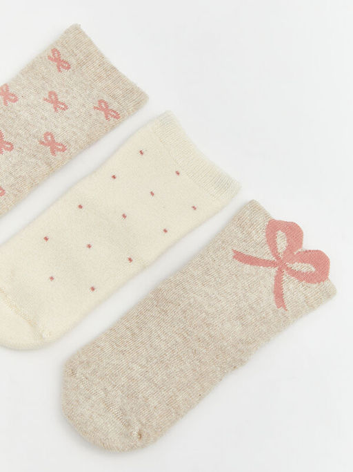 Desenli K?z Bebek Soket ?orap 3l?