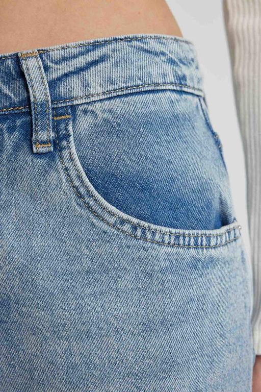 Длинные джинсовые брюки Baggy с нормальной талией, широкой посадкой и широкими штанинами - Defacto фото 4