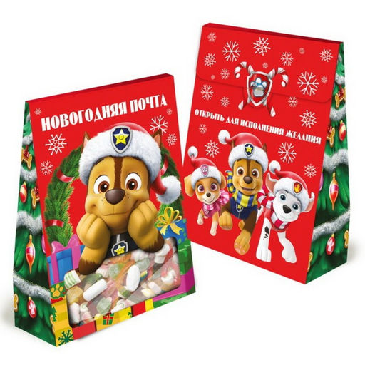 Коробка подарочная складная «Новогодняя почта», 20×28×10 см, Щенячий патруль