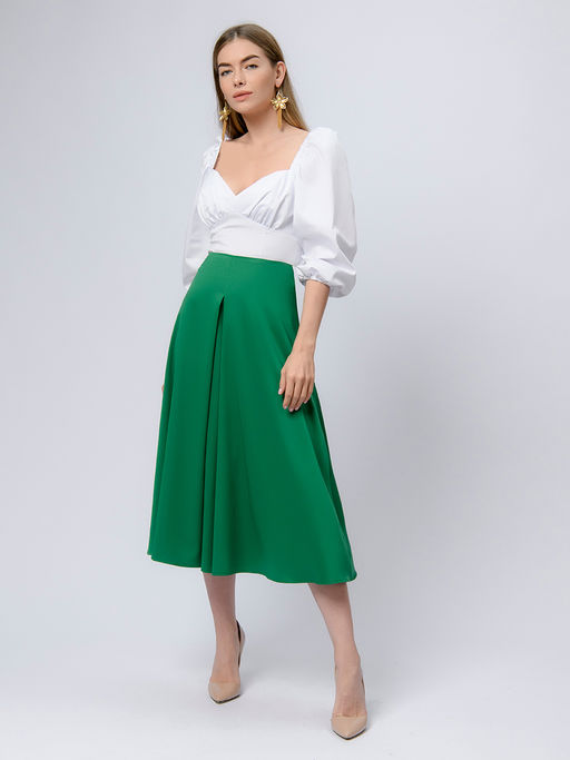 Юбка зеленого цвета длины миди - 1001dress фото 2
