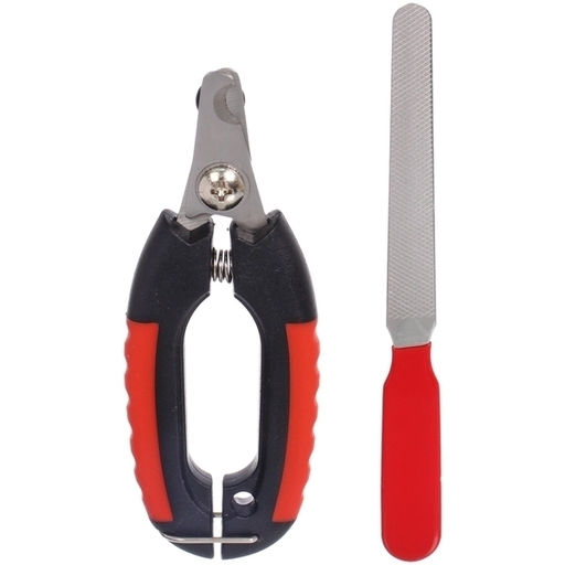 Цена за 2 шт. Набор для груминга "Ухоженный Бро", когтерез и пилка, цвет черный/красный (блистер U)