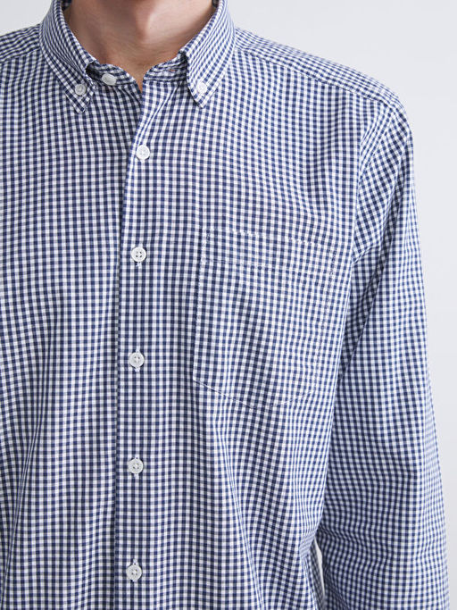 Regular Fit Uzun Kollu Ekose Poplin Erkek G?mlek