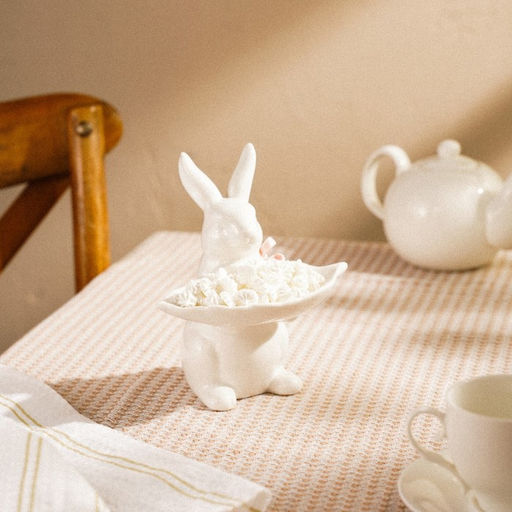 Блюдо сервировочное SL Home «Лесные кролики», 14.5×11×17.3 см, фарфор, белое