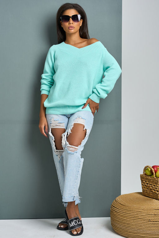 Джемпер вязаный оверсайз с резинкой - Fly фото 22