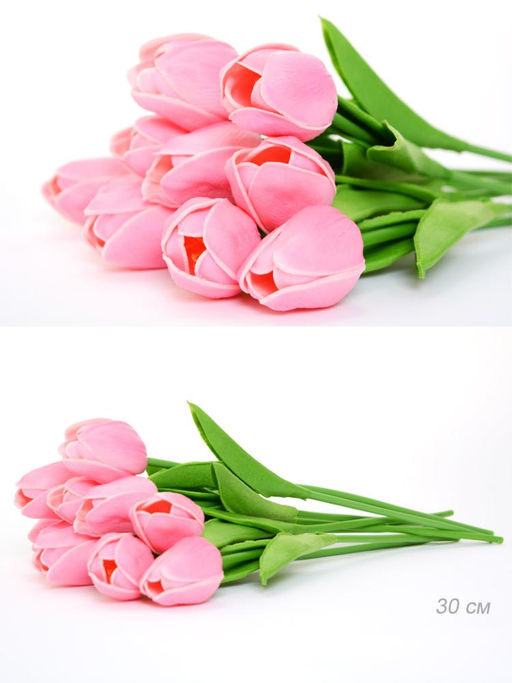 Цветок искусственный Тюльпан 30 см розовый / 18-4/9 /уп 10/120/1440/ латекс