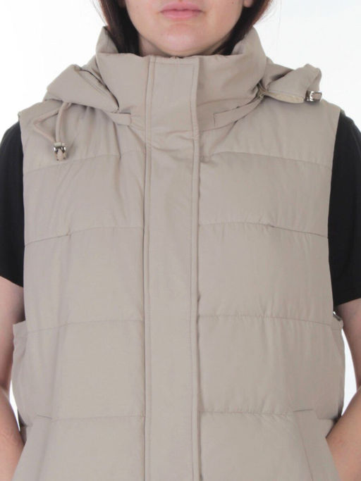 817 BEIGE Жилет утепленный зимний женский (150 гр. холлофайбер)