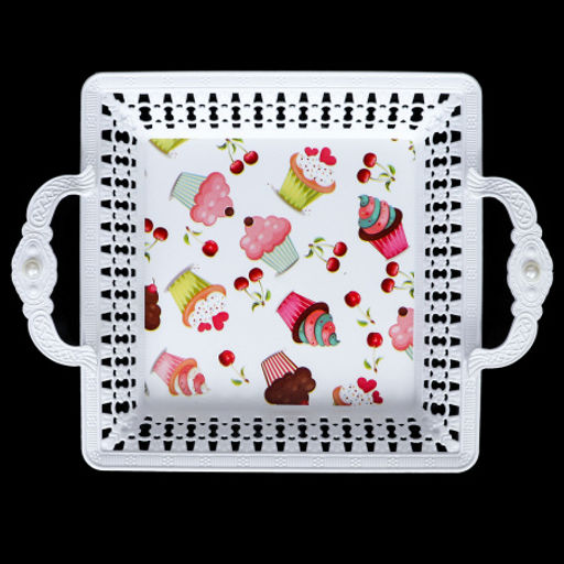 Поднос квадратный с ручками 26 см / JCA508H /уп 60/ - Галеонтрейд фото 5