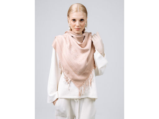 Платок Lanotti двухсторонний Сердце природы бежевый/№55