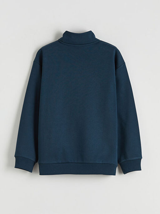 Dik Yaka Erkek ?ocuk Kal?n Sweatshirt
