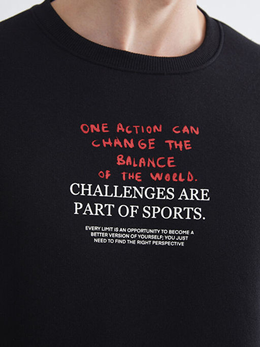 Bisiklet Yaka Erkek Sweatshirt