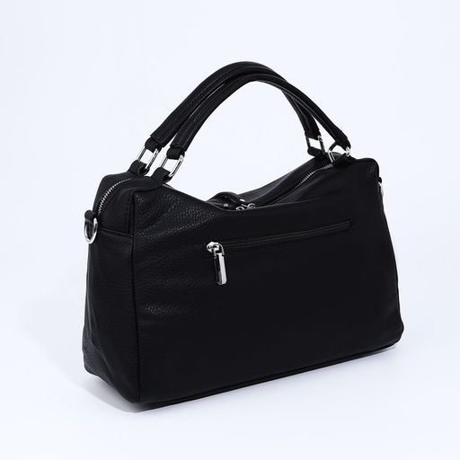 Сумка-саквояж на молнии, длинный ремень, цвет чёрный - Simaland фото 2