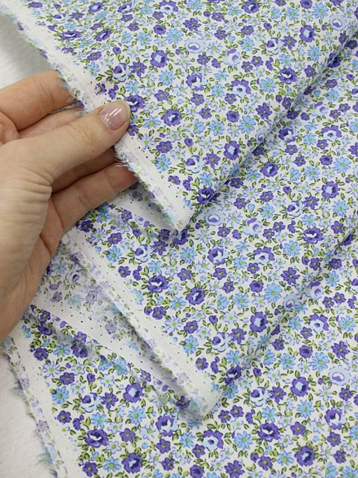 Импорт. хлопок Летняя романтикацв.голубой, ш.1.45м, хлопок-100%, 105гр/м.кв - Купава фото 5