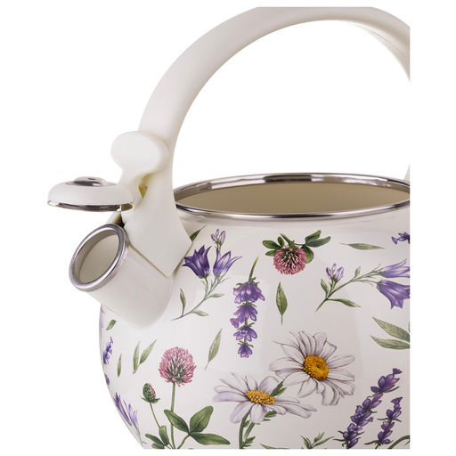 ЧАЙНИК AGNESS ЭМАЛИРОВАННЫЙ СО СВИСТКОМ СЕРИЯ FLOWER STORY, 2,2 Л  фото 6