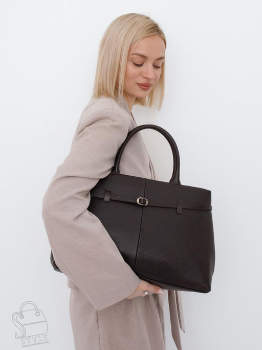 Сумка женская кожаная 8018-2S coffee Velina Fabbiano-Safenta