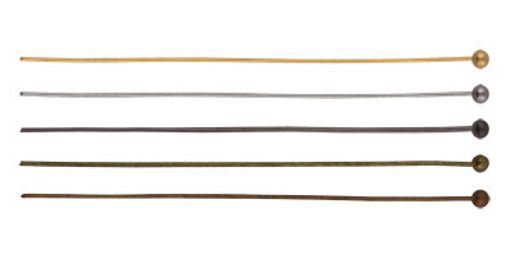 Zlatka Штифт с шариком DC-107/10 50 мм 10 шт №03 под черный никель  фото 4