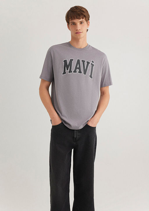 Mavi Logo Bask?l? Gri Tisort фото 2