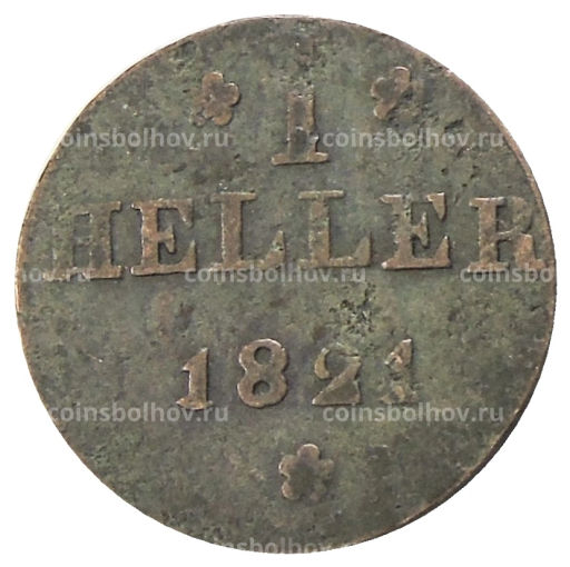 1 геллер 1821 года F Германские государства Франкфурт