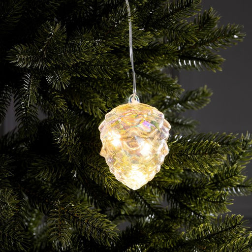 Ёлочная игрушка светодиодная Шишка, 108 см, 5 LED, от батареек ААх2, свечение тёплое белое