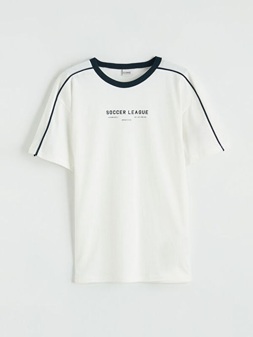 Bisiklet Yaka Bask?l? Erkek ?ocuk Ti??rt