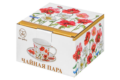Чайн. пара 2 пр. 270 мл 12,5*9,5*7 см Маки NEW BONE CHINA - Elan gallery фото 18