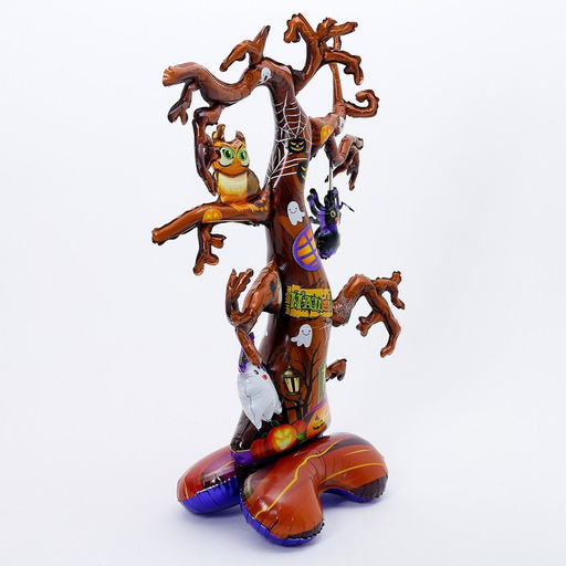 Воздушный шар фольгированный 50" «Дерево-хэллоуин», на подставке, под воздух