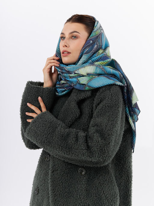 Большой, мягкий, тонкий и очень нежный двусторонний палантин с рисунком - Tantino фото 7