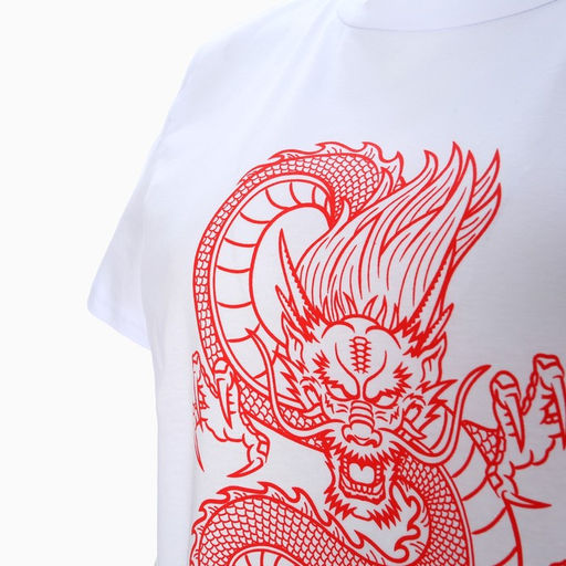 Футболка женская «Дракон», принт белый, красный, размер 48