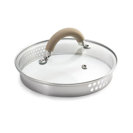 LR02-340 Кастрюля LARA (нерж) Берлин 16x9см, 1,7л, капс.дно,шкала,силик.накл,крыш.дуршлаг ()  фото 5