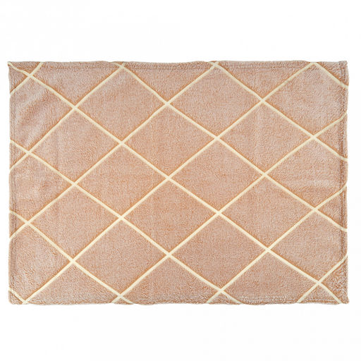 Подстилка-плед для животных 50х70см Ромбы беж, велсофт Bamboo набивной, полиэстер 100%, плотность 260г/м2, упаковка Пакет ПП 35х45см, т.м. Pet toys  фото 2