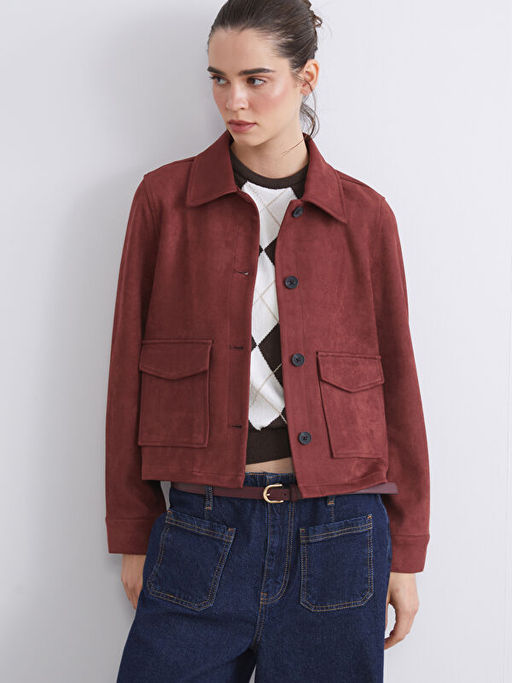 G?mlek Yaka Kad?n S?et G?r?n?ml? Ceket