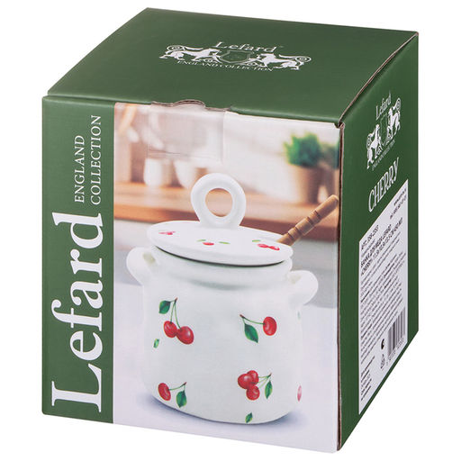 БАНКА ДЛЯ МЕДА LEFARD CHERRY 11,5*10,5*1,*5 СМ 450 МЛ  фото 2